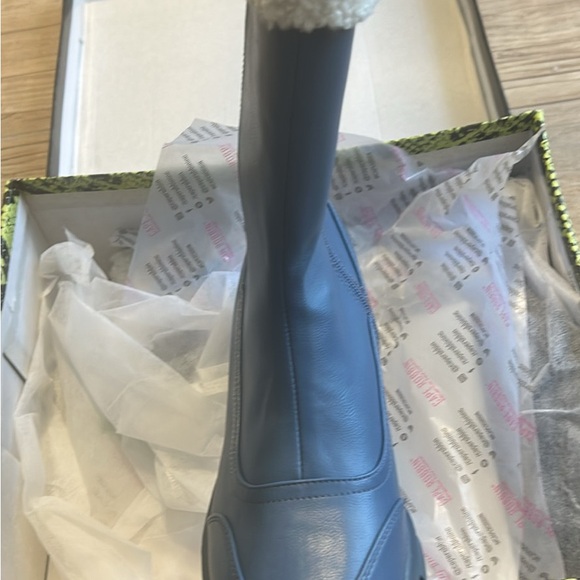 Blue Leather Women's Boots - Picture 1 of 4